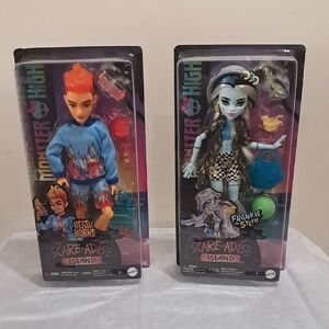 Monster High Scare-Adise Island Dolls - Heath Burns and Frankie Stein